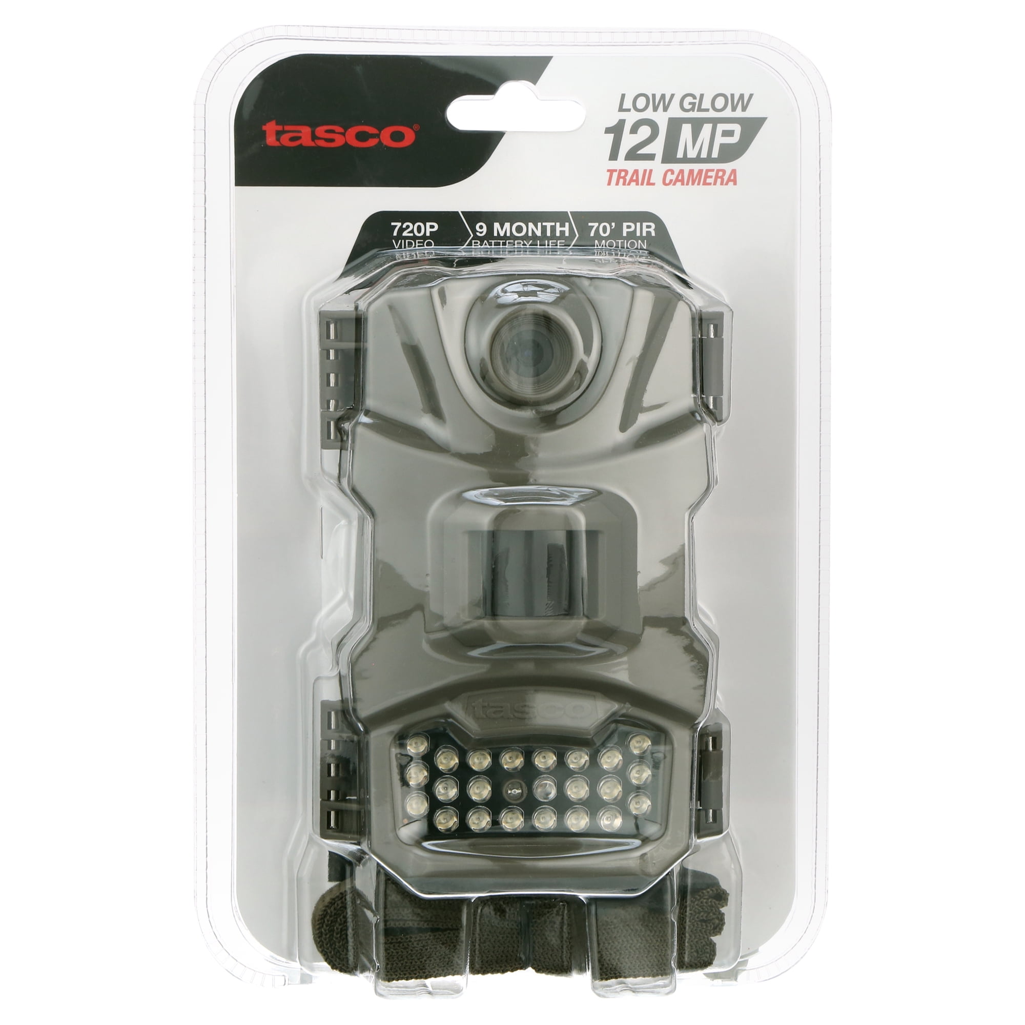 Tasco 12MP Trail Camera with Low Glow Infrared Flash 720p Video PIR Motion Sensor Tan 119274CW