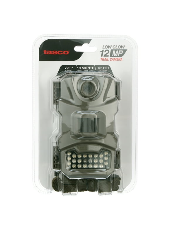 Tasco 12MP Trail Camera with Low Glow Infrared Flash, 720p Video, PIR Motion Sensor, Tan, 119274CW