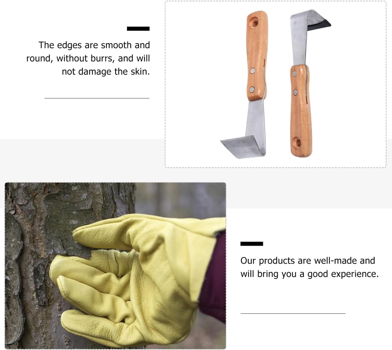 CATPAN 2pcs Bark Spud Debarking Tool Log Peeler Bark Removal Tool Crack Weeder for Patio Lawn Yard Woodworking Hand Tool