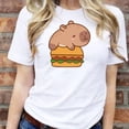 thumbnail image 3 of Playera Blusa De Capybara Con Una Hamburguesa Capibara Color Blanco Talla Mediana Marca Emil SaEs, 3 of 4