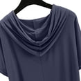 thumbnail image 5 of Holzkary Women's Short Sleeve Plain Hoodie Fashionable Sweatshirt with Hood Loose Comfortable Blouse Classic Tops Sports Summer Shirts Solid Color Sweatshirt Thin Loose Fitting Base Shirt Blue L, 5 of 8