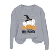thumbnail image 3 of Ghost Pumpkin Halloween Sweatshirts for Women Long Sleeve Crewneck Happy Halloween Graphic Sweatshirt Pullover Tops, 3 of 5