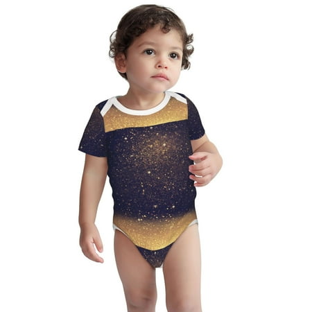 

Fotbe Gold Black Glitter Pattern Unisex-baby Short-sleeve Bodysuit Short Sleeve Bodysuits One-piece 100% Organic Cotton for Infant Baby Boys Unisex-6 Months