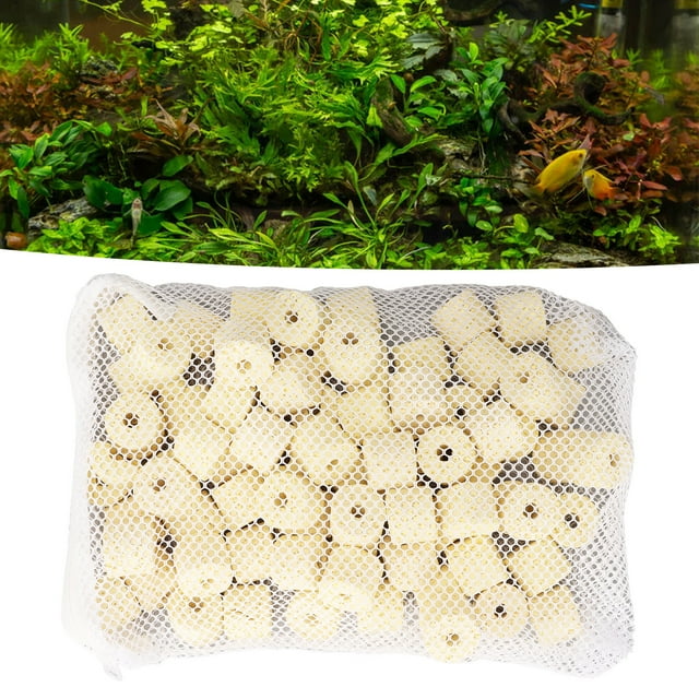LAFGUR Bio Filter Ring Water Purifying Safe Ceramic Filter Media For Fish Tank Aquarium 500g,Bio Ceramic Ring,Biological Filter Ring