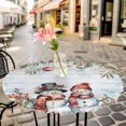 thumbnail image 6 of Blue Wooden Snowman Christmas Round Tablecloth for 36-44 Inch Tables,Fitted Table Cover with Elastic Edge,Xmas Poinsettia Winter Gifts Waterproof Outdoor Table Cloth Protector for Patio Garden Dinner, 6 of 9