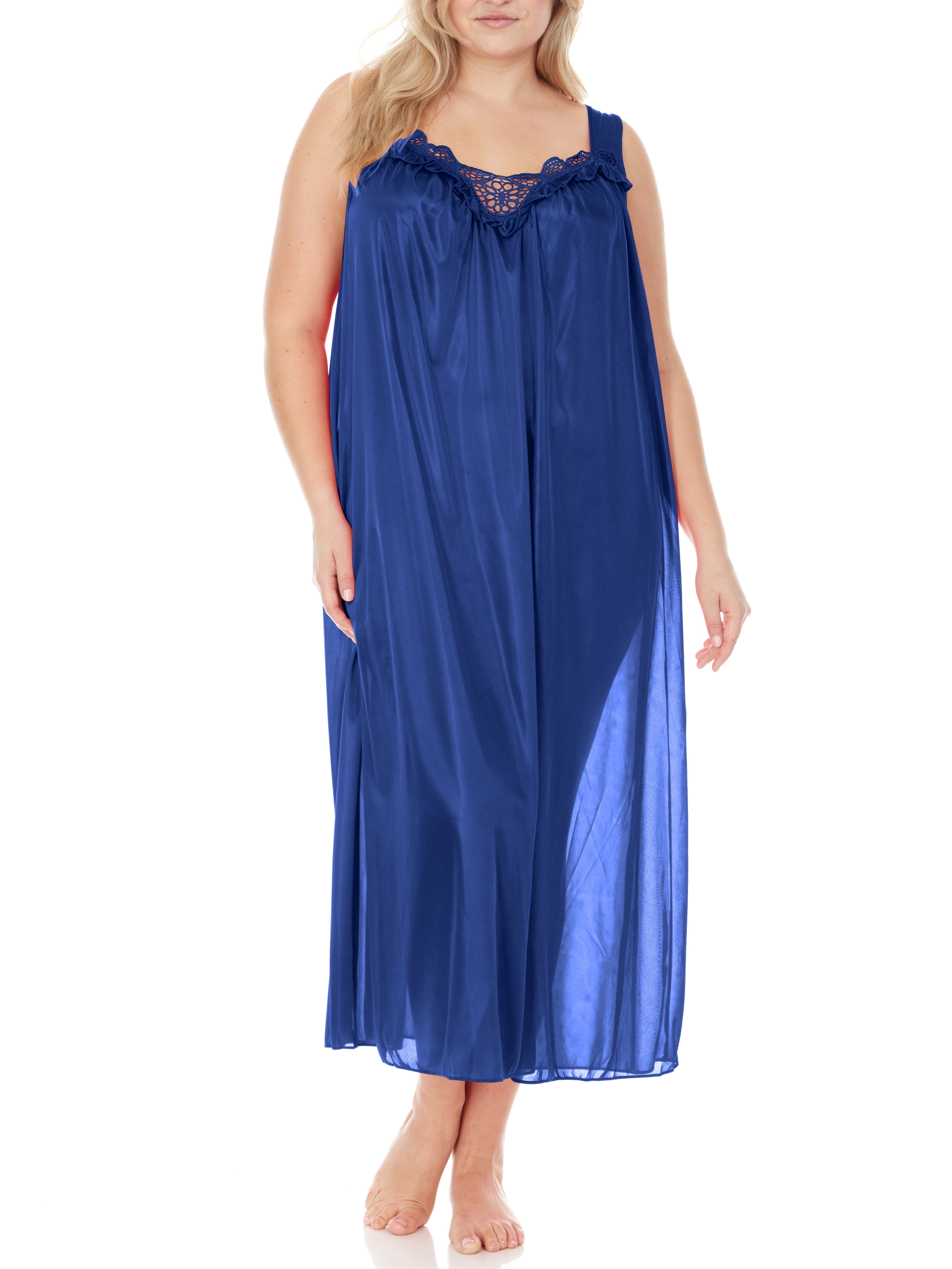 EZI Nightgowns for Women - Soft & Breathable Satin Night Gowns for Adult Women - Medium to Size Womens Sleep Shirts - Long Mid-Length Nightgown - Walmart.com