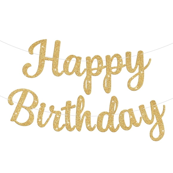Banner de cumpleaños JHZMCRX Glitter Happy Birthday Gold