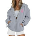 thumbnail image 4 of YEJIMAN Sweatshirt for Women Breast Cancer Awareness Hoodies Ribbon Graphic Full Zip Up Oversized Fleece Jackets Clothes Zip Up Hoodie, 4 of 7