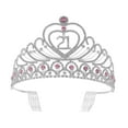 thumbnail image 1 of EeaseCA Birthday Party Rhinestone Crystal Tiara Crown Sweet 21 Birthday Tiara (Pink), 1 of 7