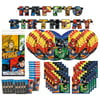 DC Comics Justice League Superheros Birthday Party Supplies Pack Bundle serves 16 ; Plates, Cups, Napkins, Banner, & Table Cover