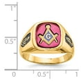 thumbnail image 3 of 14K Yellow Gold Ring Band Themed Men's Ruby, Lab Created Red, Size 7, 3 of 3