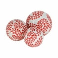 thumbnail image 2 of Sagebrook Home Ceramic Set of 3 Fern Orbs, 4/5/6" White/red, 2 of 6