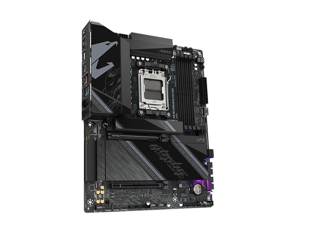 GIGABYTE X870 AORUS ELITE X3D AMD AM5 ATX Motherboard, Supports AMD Ryzen 9000/8000/7000 Series, DDR5, 16+2+2 Power Phase, 4x M.2, PCIe 5.0, USB4, WIFI7, 5 GbE, PCIe EZ-Latch Plus, 5-Year Warranty