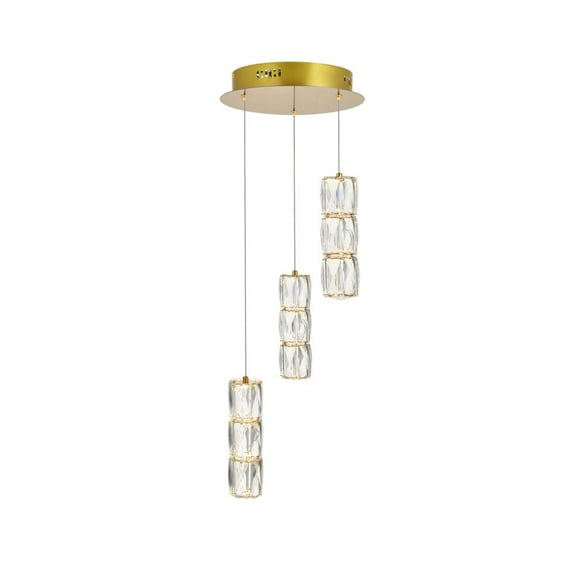 Polaris LED light Gold Pendant Clear Crystal