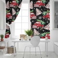 thumbnail image 5 of Fsddascl Black Red Truck Christmas Blackout Curtains for Bedroom/Living Room, Thermal Insulated Kitchen Curtains, Xmas Tree Snowflake Winter Grommet Darkening Window Treatment Drapes 27.5"x39"x2, 5 of 6