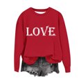 thumbnail image 7 of Atogsazn Toddler Girl Sweatshirt Kids Casual Letter Printed Long Sleeve Pullover Sweatshirts Fashion Clothes 03-Red 1-2 Years, 7 of 7