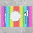 thumbnail image 2 of Glitter Rainbow Placemats Set of 4 Pastel Table Mats Placemat Kids Colorful Stripes Multicolor Decor Table Place Mats 12"x18" (No Glitter), 2 of 4