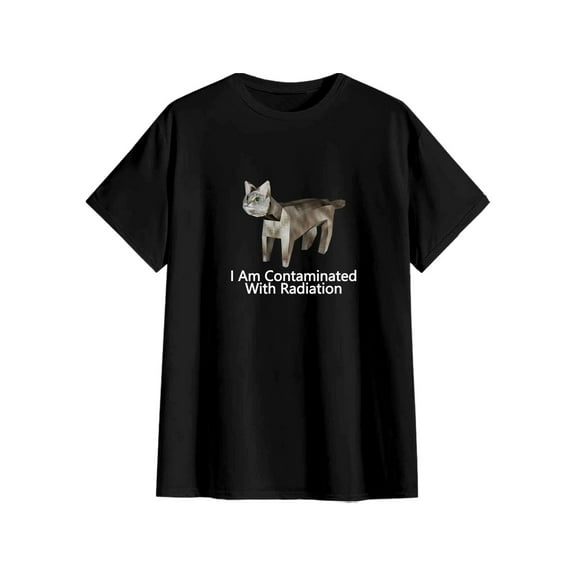 I Am Contaminated Funny Cat Meme T-Shirt Ironic Shirt Weirdcore Clothing Low Poly Feline Oddly Specific Unhinged Cursed Cotton Outfits