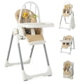 thumbnail image 1 of Babyjoy Trona de Bebé 4 en 1, Silla de Alimentación Plegable con 7 Alturas, Reposapiés Retráctil, Ruedas Bloqueables, Cojín Extraíble, Barra de Juguetes y Bandeja Doble para Niños Pequeños, 1 of 3