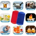 thumbnail image 2 of Tiny Cavity Silicone Ice Cube Tray (2 pack) - Small Mold for Freezer, Cocktails - Stackable, BPA & Odor Free (Red, 2 of 4
