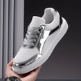 thumbnail image 5 of Golden & White Casual Sneakers - Stylish Low Top Sneakers |Golden White Sneakers|Laceup Closure with Lace-Up Closure, Mesh & Microfiber Upper, EVA Sole, All-Season Comfort, Casual Wear Sneakers, 5 of 9