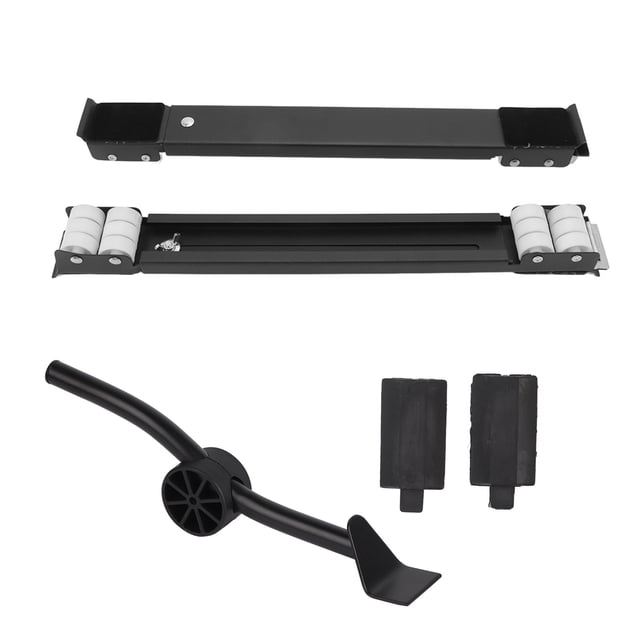 Soporte de polea universal para electrodomésticos, con capacidad de carga de 300 kg, base retráctil con rodillos móviles y palanca para lavadora, color negro