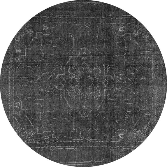 Ahgly Company Machine Washable Indoor Round Persian Gray Traditional Area Rugs, 5' Round