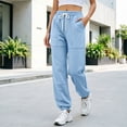 thumbnail image 5 of Maean Jogger for Womens Elastic Waist Wide Leg Sweatpant Drawstring Loose Sports Pants with Pockets, 5 of 6