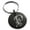 Black, variant on Stainless Steel Letter P Initial Floral Monogram Engraved Small Medallion Circle Charm Keychain Keyring