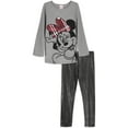 thumbnail image 5 of Disney Minnie Mouse Little Girls Zip Up Vest Puffer T-Shirt and Leggings 3 Piece Outfit Set Toddler to Big Kid, 5 of 5