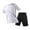 White, variant on Mens Track Suits 2 Piece Set Crew Neck Short Sleeve Lightweight Shirts Shorts Men Casual Solid Color Summer Leisure Outdoor Sport 2pcs Sets