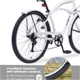 thumbnail image 4 of JERFIT Men's 26" Beach Cruiser Bike, 7-Speed Commuter Bicycle with Shimano Drivetrain, Steel Frame & V-Brakes, Silver, 4 of 6