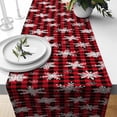 thumbnail image 3 of Simple Christmas text Table Flag Christmas Tree Snowflake plaid table Runner Family Holiday party Kitchen table Christmas, 3 of 3