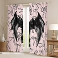 thumbnail image 3 of Feelyou Gothic Dreamy Angel Black Out Curtains for Kids, Cute Ribbon Bow-tie Curtains Pack of 2 (42x63 Each), Kawaii Pink Cartoon Bedroom Curtains, Window Curtains Decor, 3 of 7