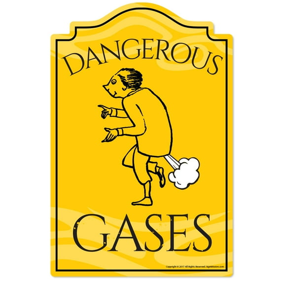 Dangerous Gases Novelty Sign | Indoor/Outdoor | Funny Home Décor for Garages, Living Rooms, Bedroom, Offices | SignMission personalized gift Wall Plaque Decoration