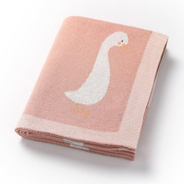 Manta para bebé Loyfoky 100% algodón 100x80 cm Pink Goose