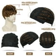 Lakihair Mens Short Brown Wigs for Male Layered Daily Fluffy Mens Wig Side Part Synthetic Hair