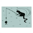 thumbnail image 2 of Modern Cutting Board, Cat Fishing with Long Tail Sitting on the Moon Among Starry Sky Humor Sketch Art, Decorative Tempered Glass Cutting and Serving Board, Large Size, Black White, by Ambesonne, 2 of 5