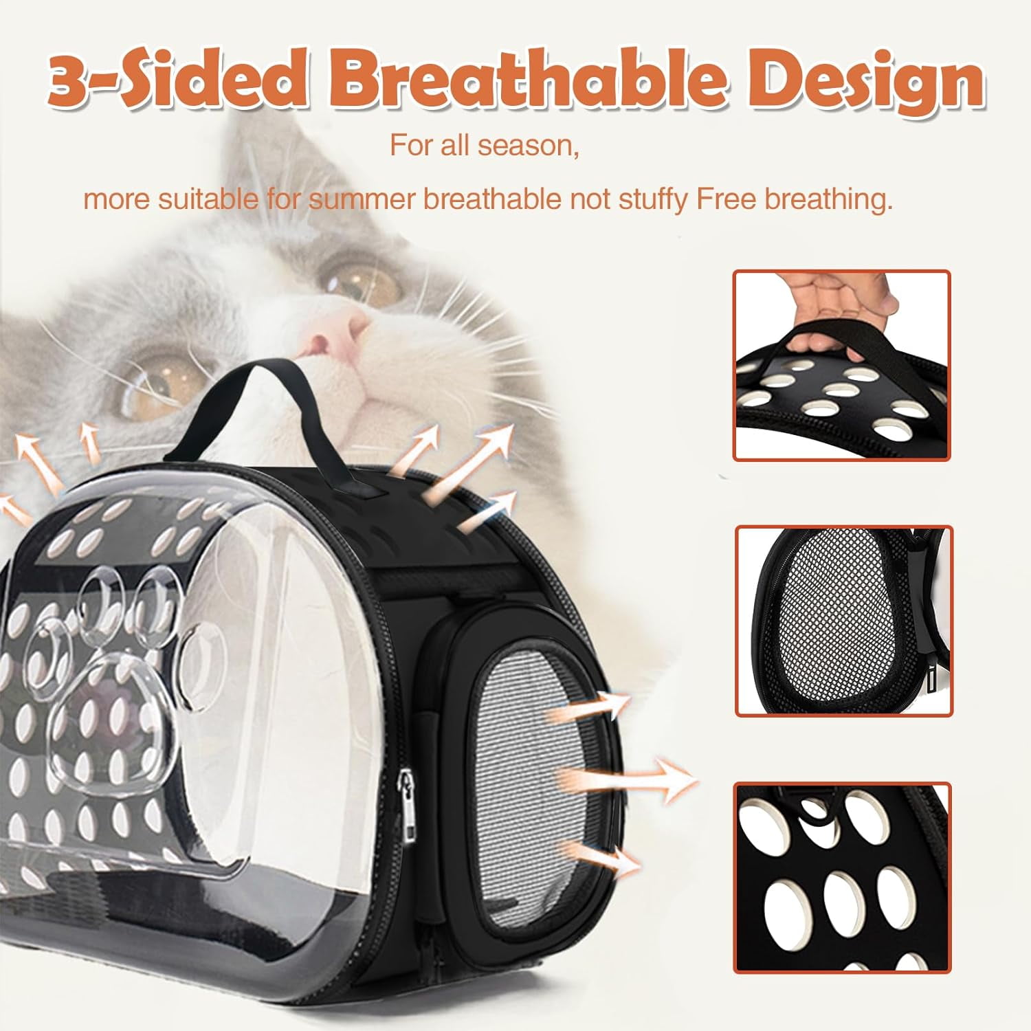 Hard Bag Collapsible Portable Pet Travel Bag for Cats Kitten Puppy