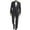 Black Slim Fit, variant on Adam Baker by Fellini Uomo Men's -S Slim Fit Two-Piece Notch Lapel with Sateen Stripe Tuxedo Suit - Black - 42S