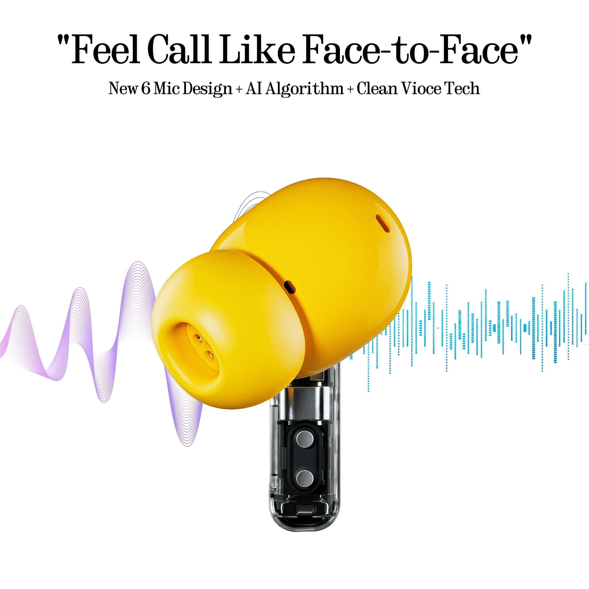 Nothing Ear (a) Wireless Earbuds, 45dB Hybrid Noise Cancelling Earbuds, Hi-Res Audio, Advanced Equaliser, Dual Connect, 6 Mics, 42.5H Playtime Ear Buds Wireless Bluetooth, Yellow