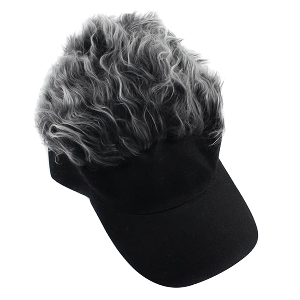Unisex Fake Hair Visor Hat Golf Wig Cap 