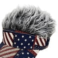 thumbnail image 2 of Jiibva Patriotic Wig Hat Retro Flag Wig Cap Spiked Hair Sun Hat for Funny Patriotic Costume Parties Outdoor Event Hair Accessory, 2 of 7