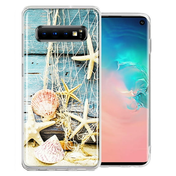 MUNDAZE For Samsung Galaxy S10 Plus Starfish Net Design Double Layer Phone Case Cover
