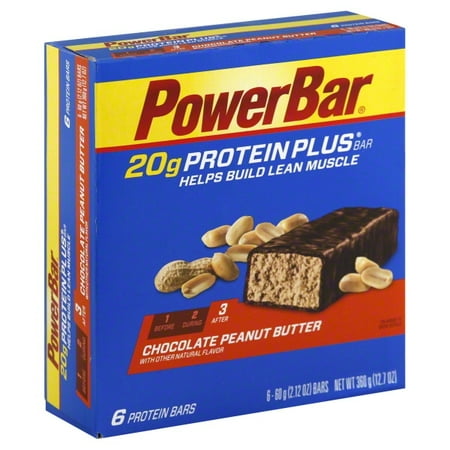 PowerBar Protein Bar, Chocolate Peanut Butter, 20g Protein, 6 Ct
