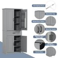 thumbnail image 6 of DEALTOPS Tall Storage Cabinet with Spacious Storage, Wide Cabinet with Storage Racks, Gray, 6 of 8