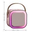 thumbnail image 2 of DEBGFS Integrated Bluetooth Audio Portable Wireless Microphone, Children's Karaoke Machine, Intelligent Wireless Mini Speaker with 2 Microphone(Pink),Pink, 2 of 6