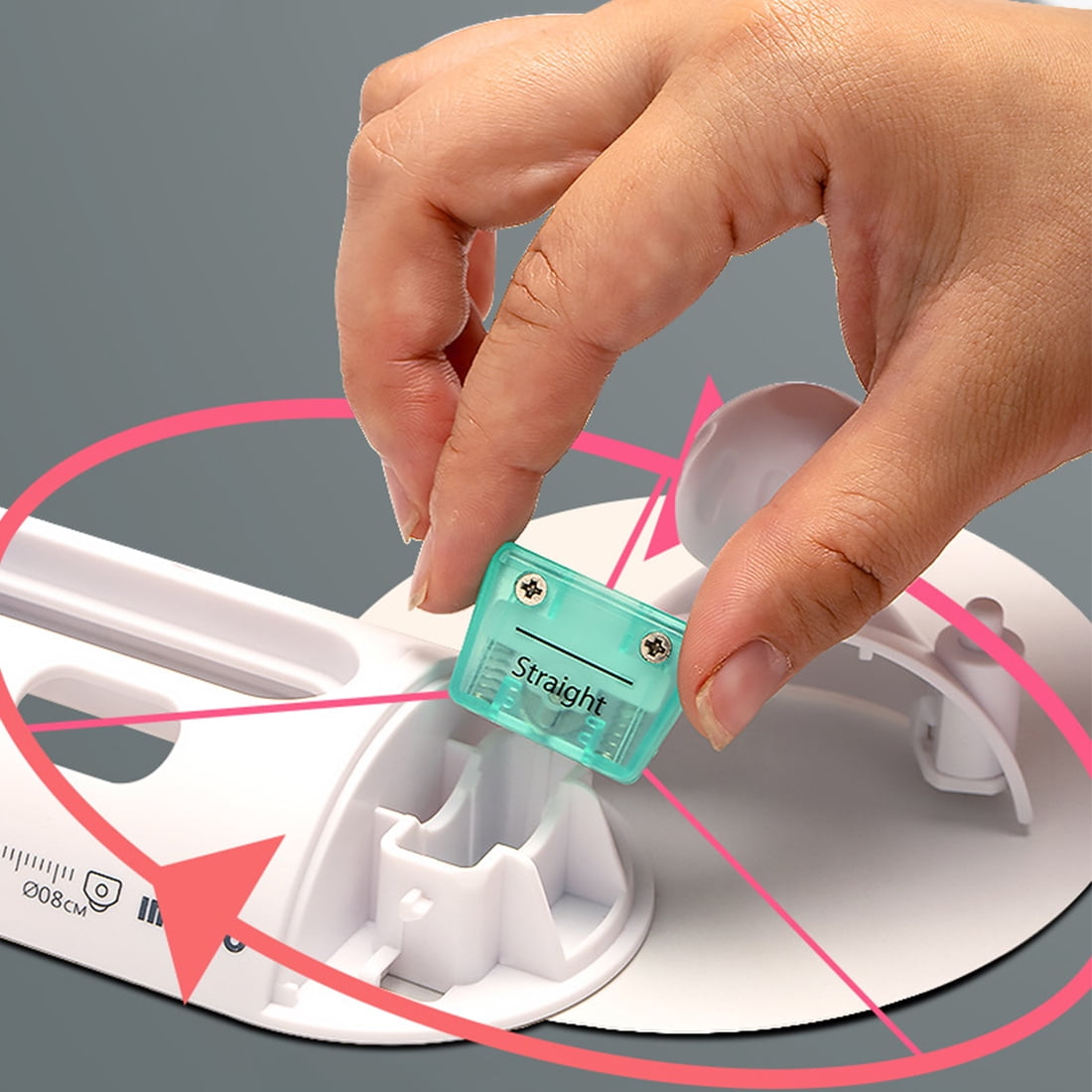 Wailicop Adjustable Plastic Compass Circle Cutter, Rotary Paper Trimmer and Scrapbooking Tool