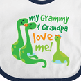 thumbnail image 4 of Inktastic My Grammy and Grandpa Love Me Grandson Dinosaur Boys Baby Bib, 4 of 4