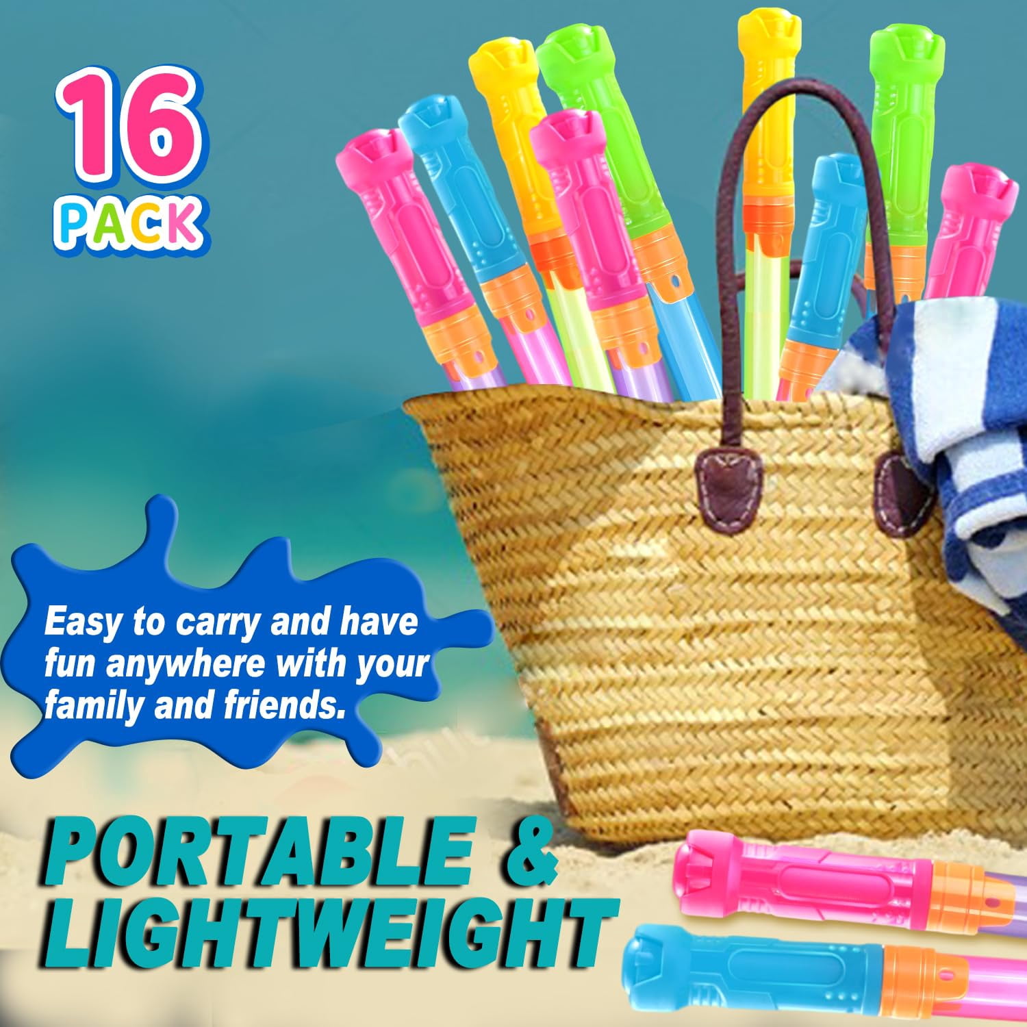Water Soaker Blaster 16Pack Summer Outdoor Pool Beach Game